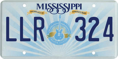 MS license plate LLR324