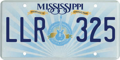MS license plate LLR325