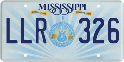 MS license plate LLR326