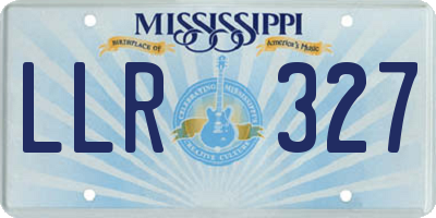 MS license plate LLR327