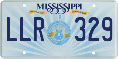 MS license plate LLR329