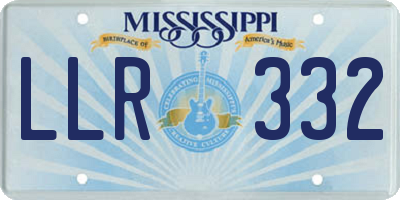MS license plate LLR332