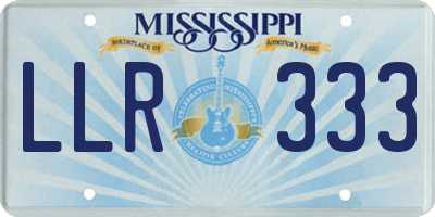 MS license plate LLR333