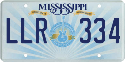 MS license plate LLR334