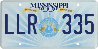 MS license plate LLR335