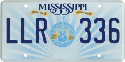 MS license plate LLR336