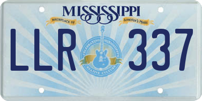 MS license plate LLR337