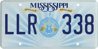 MS license plate LLR338