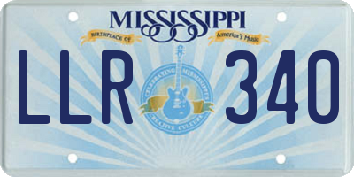 MS license plate LLR340