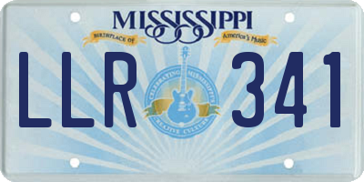 MS license plate LLR341