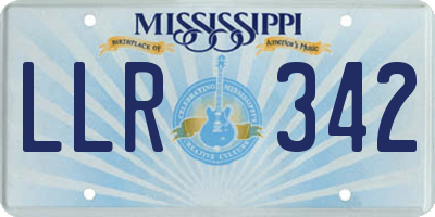 MS license plate LLR342