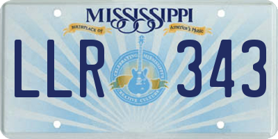 MS license plate LLR343