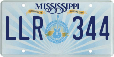MS license plate LLR344