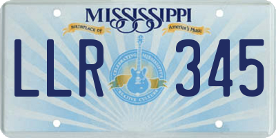MS license plate LLR345
