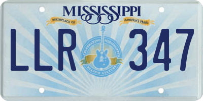 MS license plate LLR347