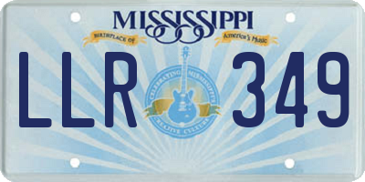 MS license plate LLR349