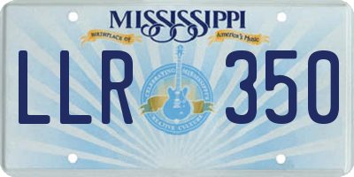 MS license plate LLR350