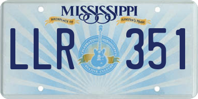 MS license plate LLR351