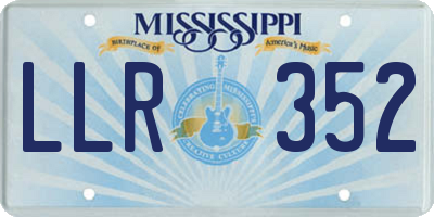MS license plate LLR352