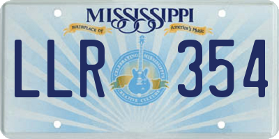 MS license plate LLR354
