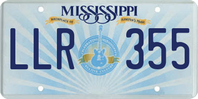 MS license plate LLR355