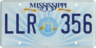 MS license plate LLR356