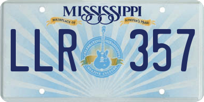 MS license plate LLR357