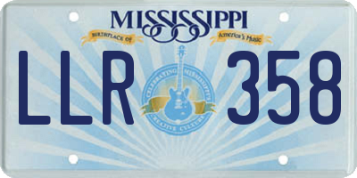 MS license plate LLR358