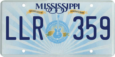 MS license plate LLR359