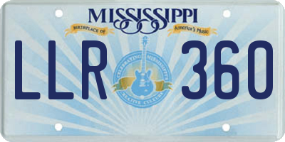 MS license plate LLR360