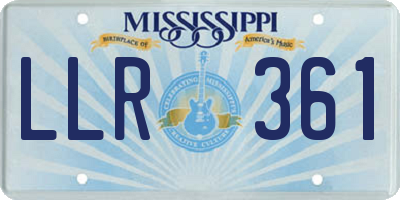 MS license plate LLR361