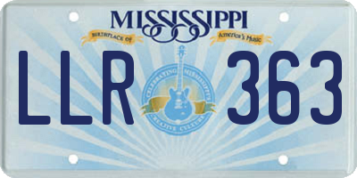 MS license plate LLR363