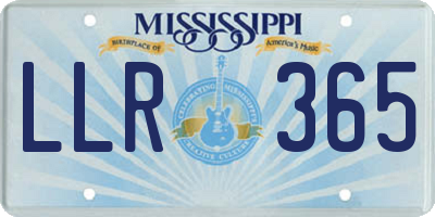 MS license plate LLR365