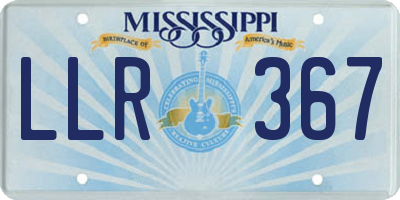 MS license plate LLR367