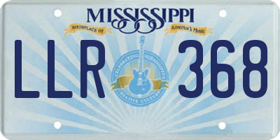 MS license plate LLR368