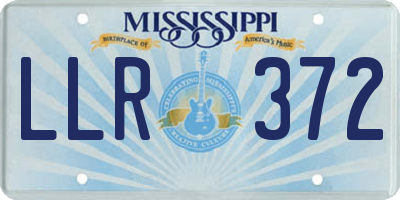 MS license plate LLR372