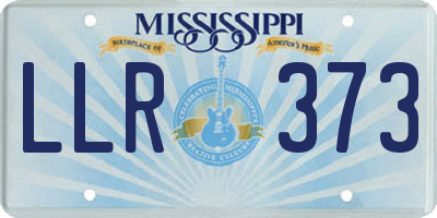 MS license plate LLR373