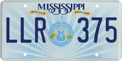 MS license plate LLR375