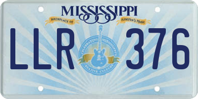 MS license plate LLR376