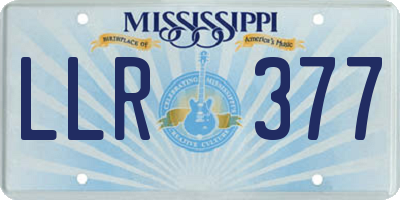 MS license plate LLR377