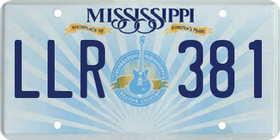 MS license plate LLR381