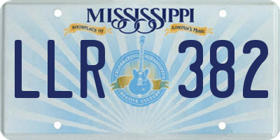 MS license plate LLR382