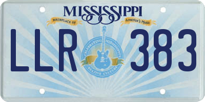 MS license plate LLR383