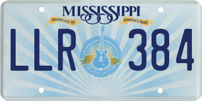 MS license plate LLR384