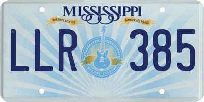 MS license plate LLR385