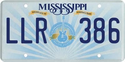 MS license plate LLR386