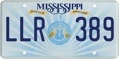 MS license plate LLR389