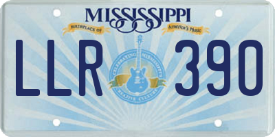 MS license plate LLR390