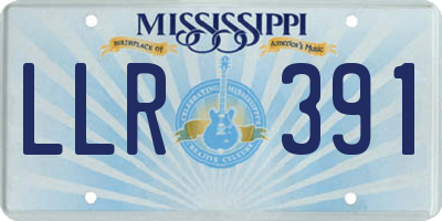 MS license plate LLR391