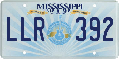 MS license plate LLR392